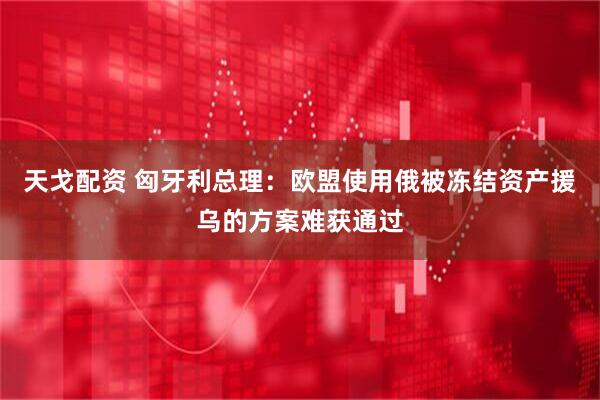 天戈配资 匈牙利总理：欧盟使用俄被冻结资产援乌的方案难获通过